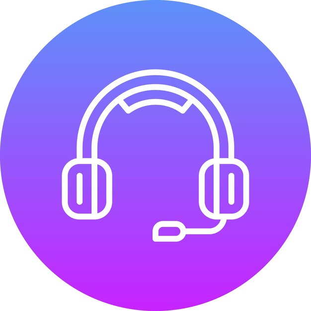 Ilustración del icono vectorial de los auriculares del conjunto de iconos de computadora y hardware