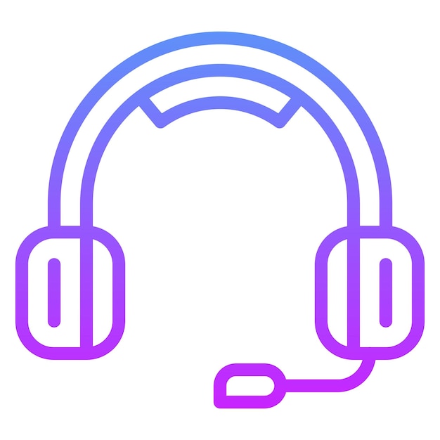 Ilustración del icono vectorial de los auriculares del conjunto de iconos de computadora y hardware