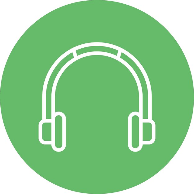 Ilustración del icono vectorial de los auriculares del conjunto de iconos del proceso industrial