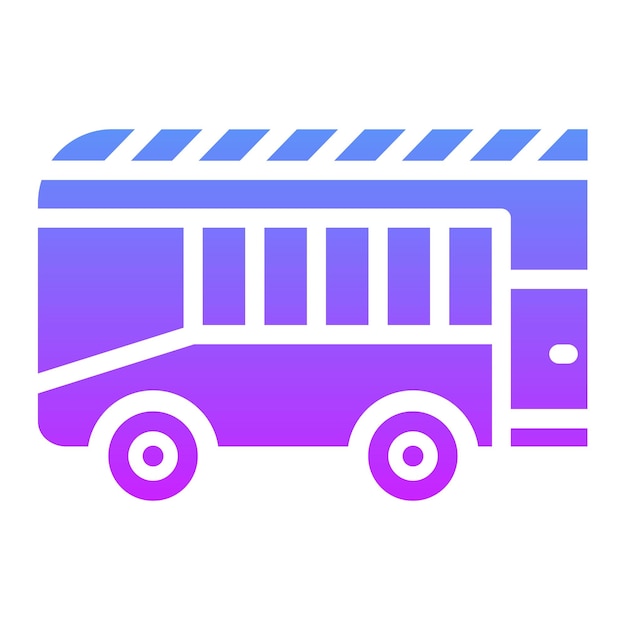 Ilustración del icono vectorial del autobús del conjunto de iconos de transporte