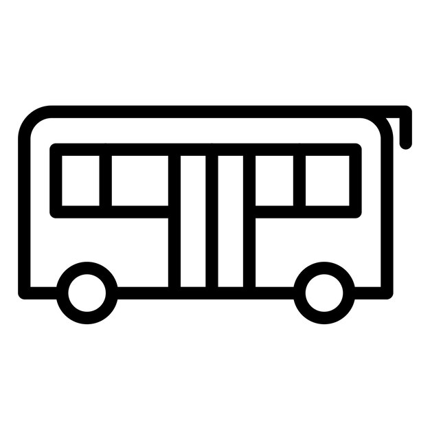 Ilustración del icono vectorial del autobús escolar del conjunto de iconos del jardín de infantes