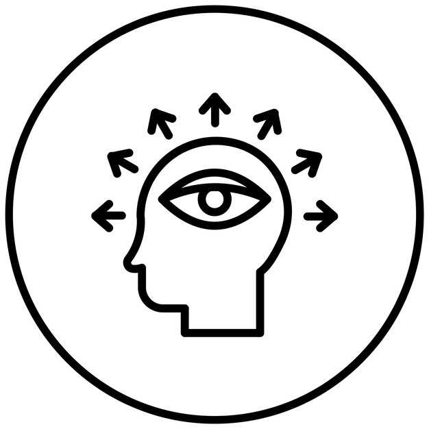 Ilustración del icono vectorial de autoconciencia del conjunto de iconos de habilidades para la vida