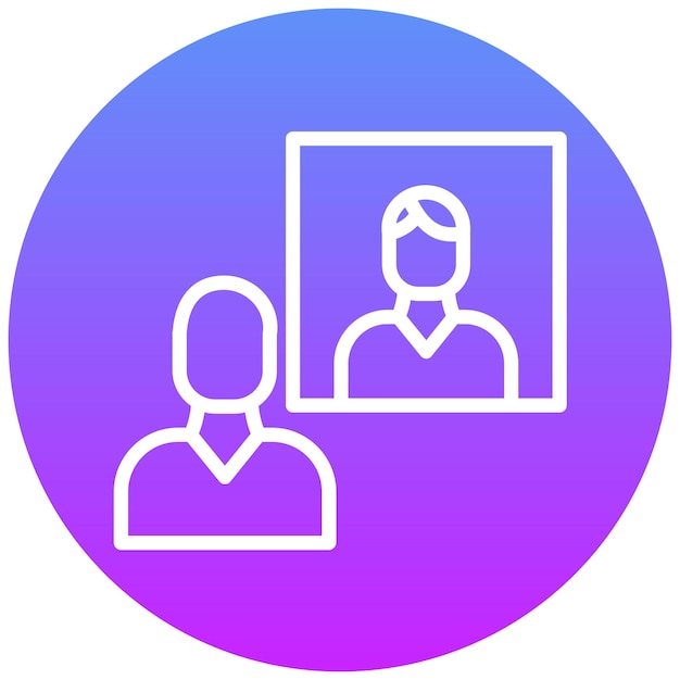 Ilustración del icono vectorial de autoconciencia del conjunto de iconos de liderazgo