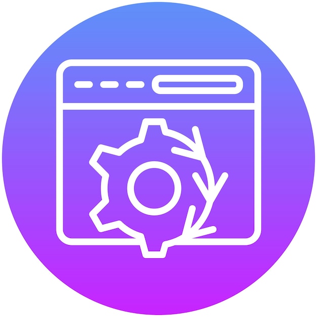 Ilustración del icono vectorial de automatización del conjunto de iconos sin código