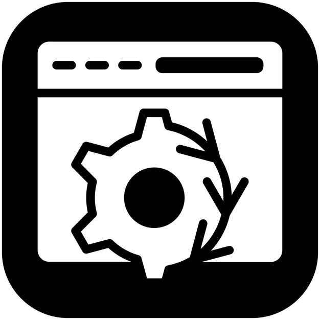 Ilustración del icono vectorial de automatización del conjunto de iconos sin código