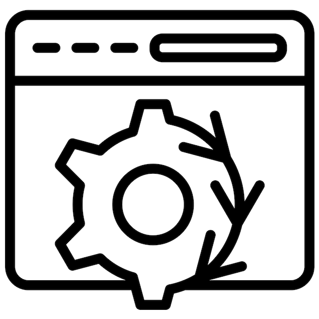 Ilustración del icono vectorial de automatización del conjunto de iconos sin código