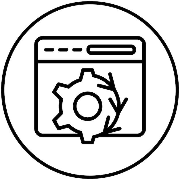 Ilustración del icono vectorial de automatización del conjunto de iconos sin código