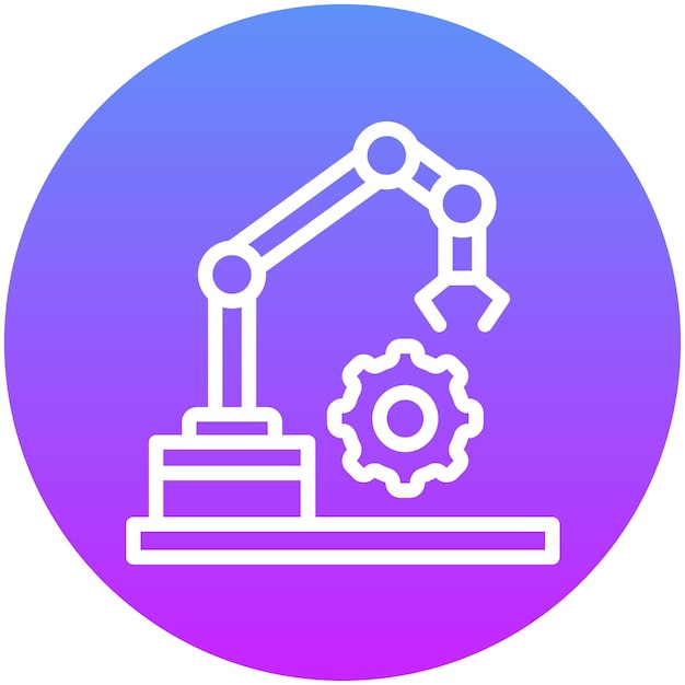 Ilustración del icono vectorial de automatización del conjunto de iconos de robótica