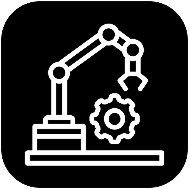Ilustración del icono vectorial de automatización del conjunto de iconos de robótica