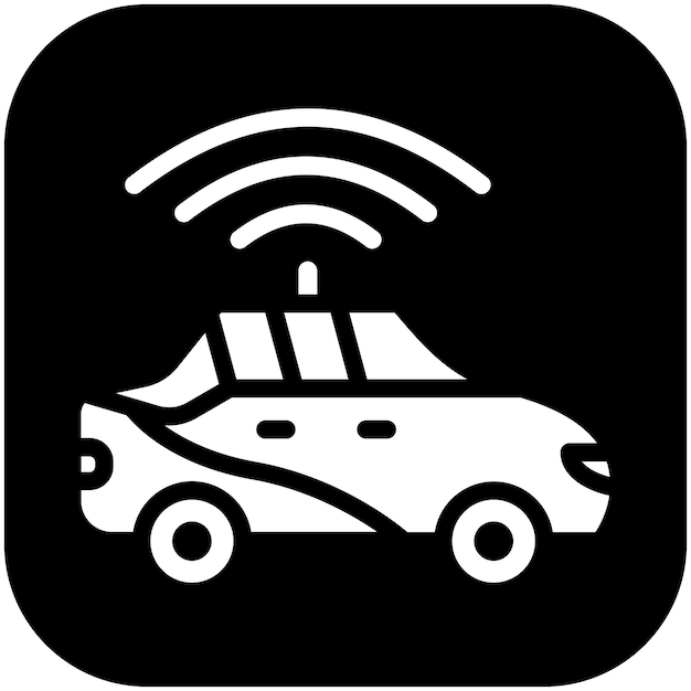 Ilustración del icono vectorial de automóviles autónomos del conjunto de iconos de robótica