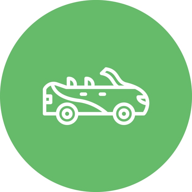 Vector ilustración del icono vectorial de automóviles descapotables del conjunto de iconos de transporte