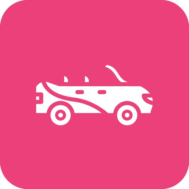 Ilustración del icono vectorial de automóviles descapotables del conjunto de iconos de transporte