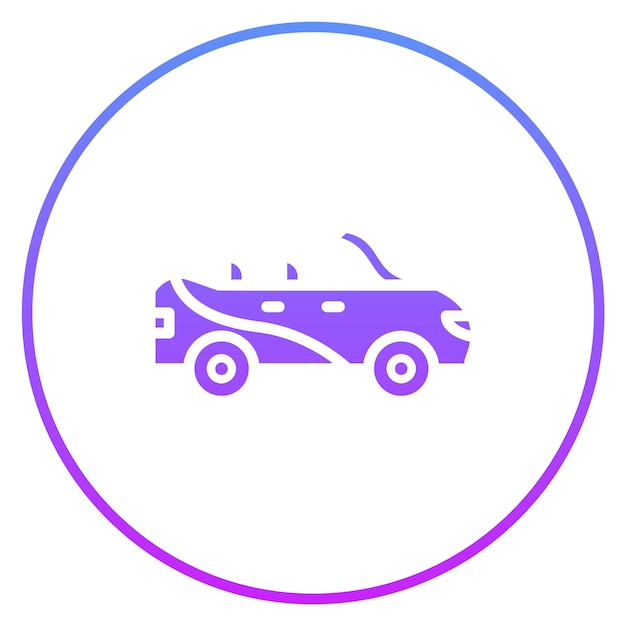 Ilustración del icono vectorial de automóviles descapotables del conjunto de iconos de transporte