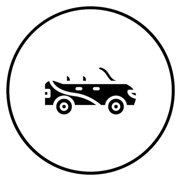 Ilustración del icono vectorial de automóviles descapotables del conjunto de iconos de transporte