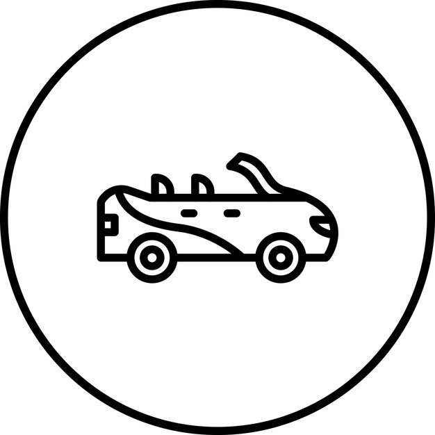 Ilustración del icono vectorial de automóviles descapotables del conjunto de iconos de transporte