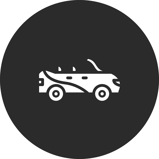 Ilustración del icono vectorial de automóviles descapotables del conjunto de iconos de transporte