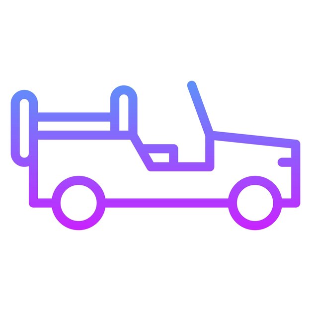 Ilustración del icono vectorial de automóviles del ejército del iconset militar