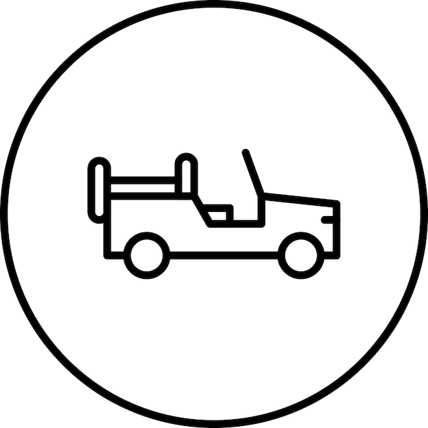 Ilustración del icono vectorial de automóviles del ejército del iconset militar