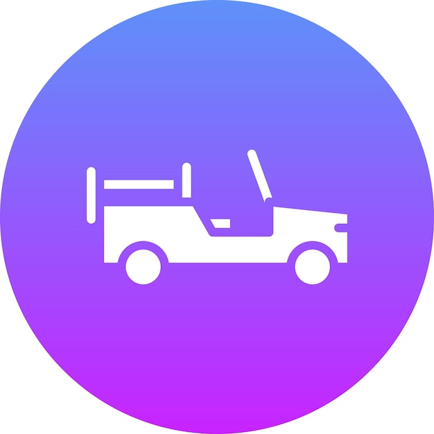 Ilustración del icono vectorial de automóviles del ejército del iconset militar
