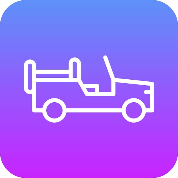 Ilustración del icono vectorial de automóviles del ejército del iconset militar