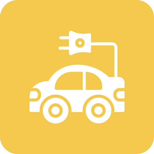 Ilustración del icono vectorial de automóviles eléctricos del conjunto de iconos de energía nuclear
