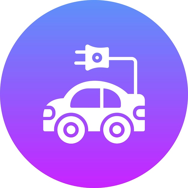 Ilustración del icono vectorial de automóviles eléctricos del conjunto de iconos de energía nuclear