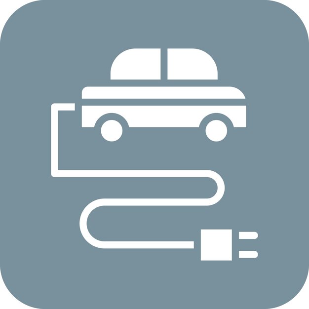 Ilustración del icono vectorial de automóviles eléctricos del conjunto de iconos de energía renovable