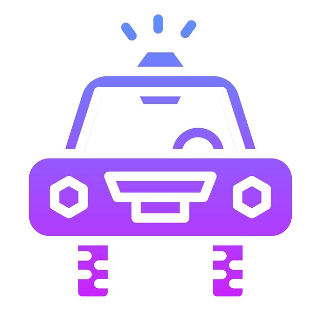 Ilustración del icono vectorial de automóviles de la policía del conjunto de iconos de transporte