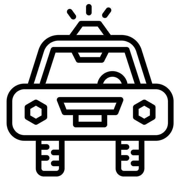 Ilustración del icono vectorial de automóviles de la policía del conjunto de iconos de transporte