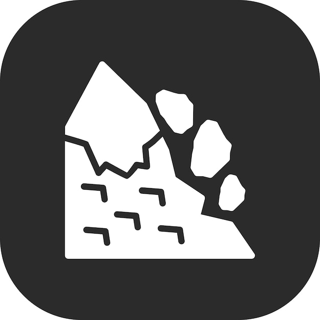 Ilustración del icono vectorial de la avalancha de nieve del conjunto de iconos de desastres naturales