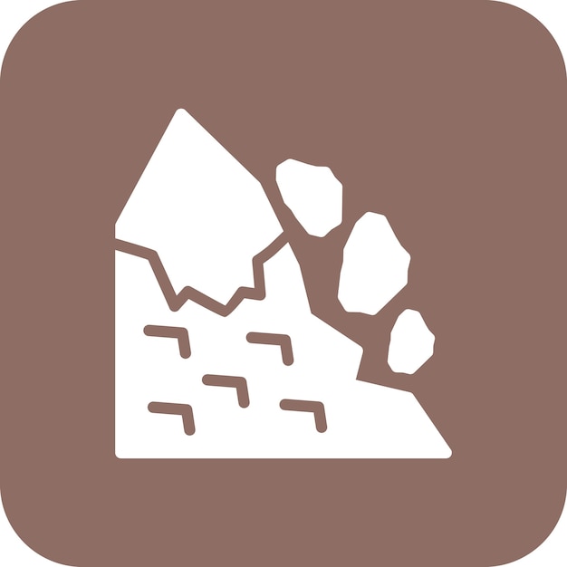 Ilustración del icono vectorial de la avalancha de nieve del conjunto de iconos de desastres naturales