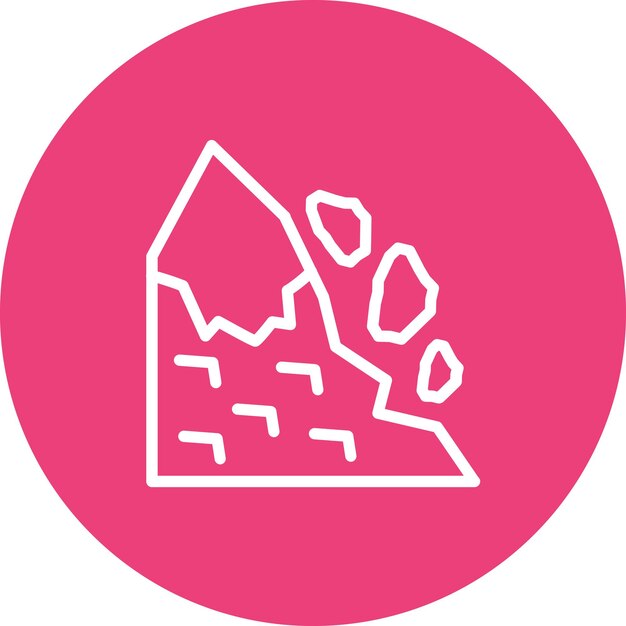 Ilustración del icono vectorial de la avalancha de nieve del conjunto de iconos de desastres naturales