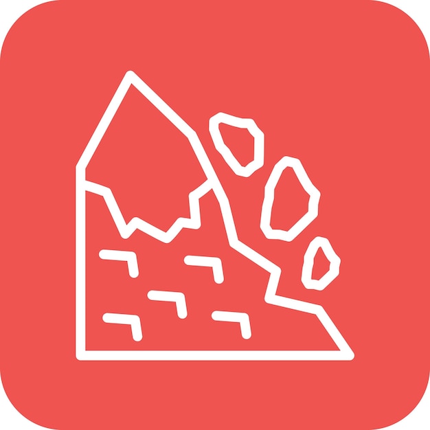Ilustración del icono vectorial de la avalancha de nieve del conjunto de iconos de desastres naturales