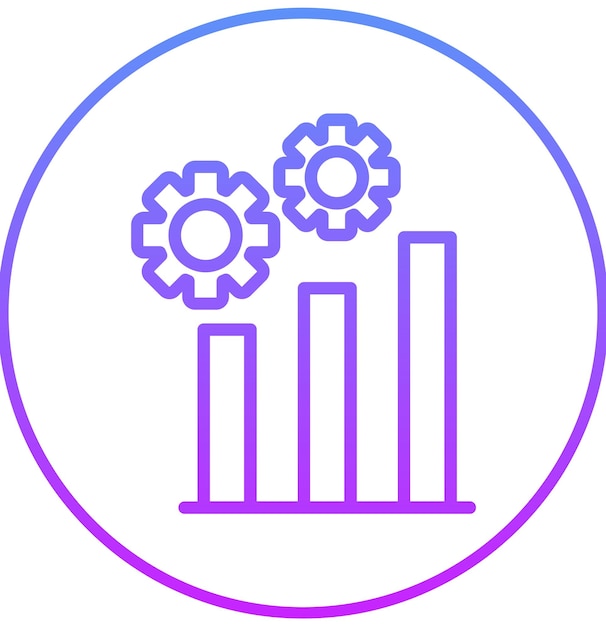 Ilustración del icono vectorial de avance del conjunto de iconos de Business Analytics