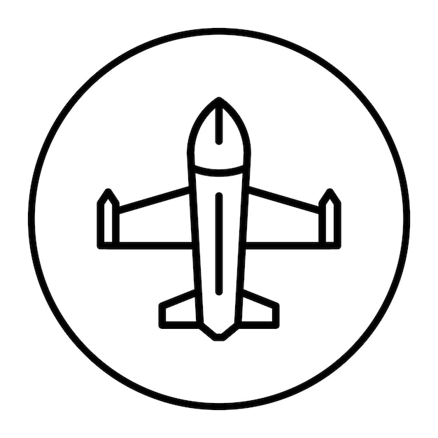 Ilustración del icono vectorial de avión del conjunto de iconos de aviación