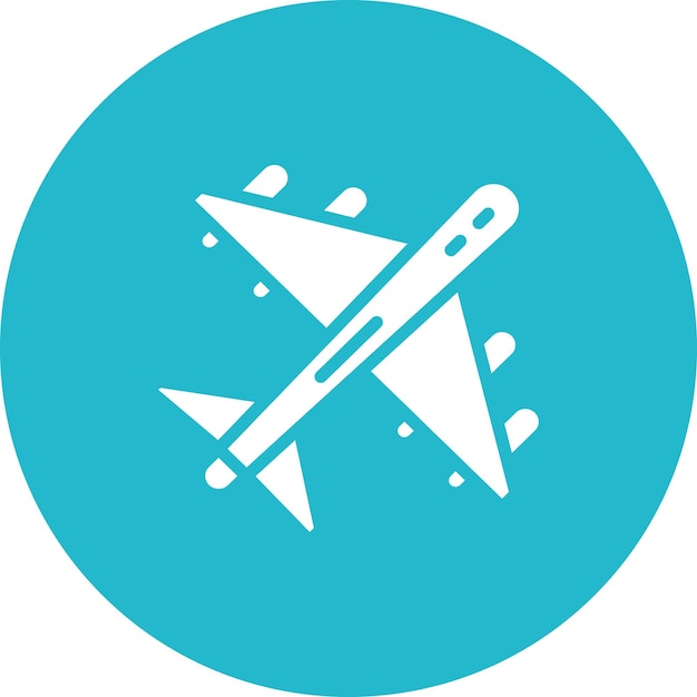 Ilustración del icono vectorial del avión del conjunto de iconos de servicios hoteleros