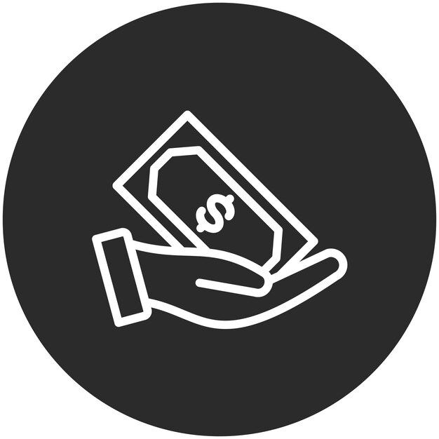 Ilustración del icono vectorial de ayuda financiera del conjunto de iconos de donaciones