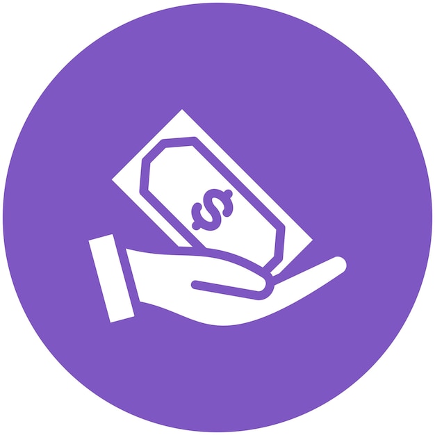 Ilustración del icono vectorial de ayuda financiera del conjunto de iconos de donaciones