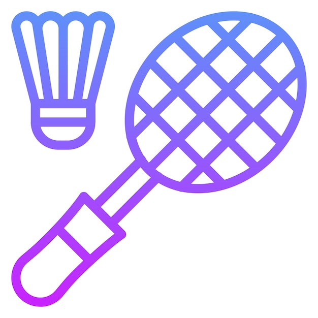Ilustración del icono vectorial de bádminton del conjunto de iconos deportivos