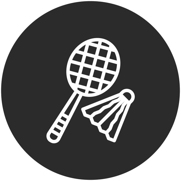 Ilustración del icono vectorial de bádminton del conjunto de iconos de los Juegos Olímpicos