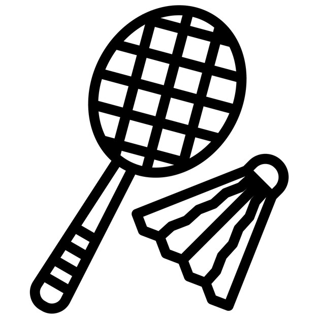 Ilustración del icono vectorial de bádminton del conjunto de iconos de los Juegos Olímpicos