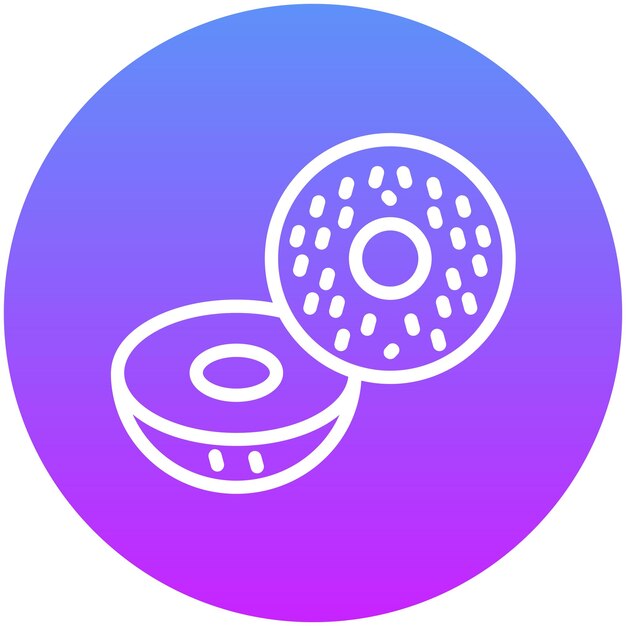 Ilustración del icono vectorial del bagel del conjunto de iconos de Street Food