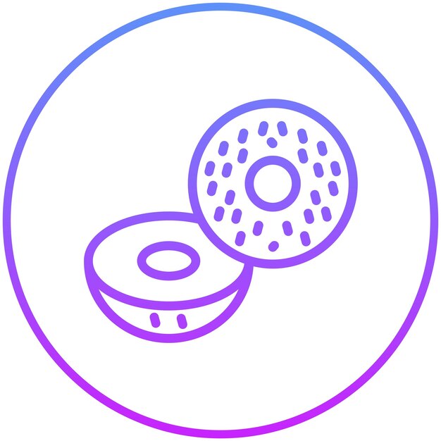 Ilustración del icono vectorial del bagel del conjunto de iconos de Street Food