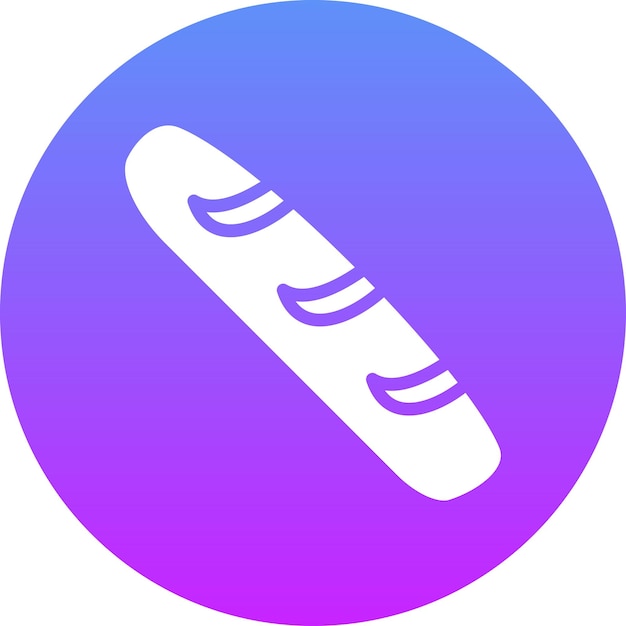 Ilustración del icono vectorial de la baguette del conjunto de iconos de World Cuisine
