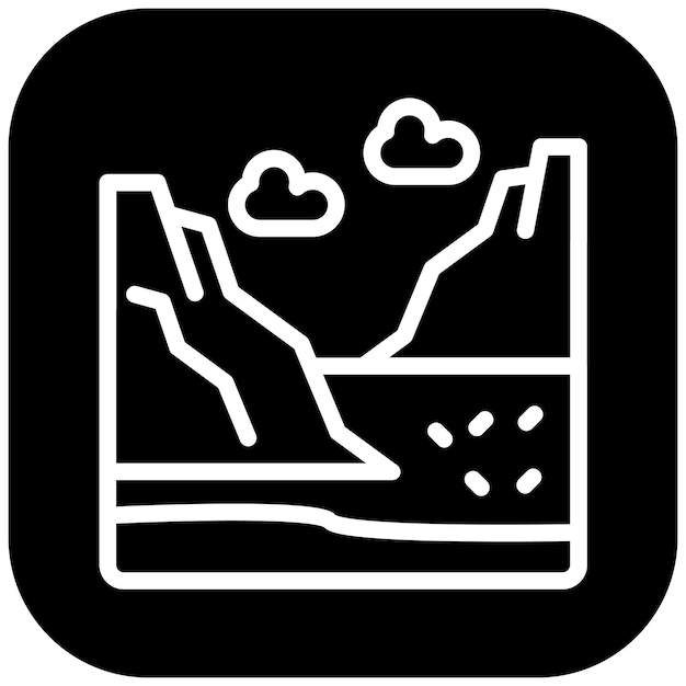 Ilustración del icono vectorial de la bahía del iconset de la línea costera