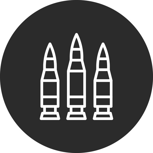 Ilustración del icono vectorial de bala del conjunto de iconos del Oeste Salvaje
