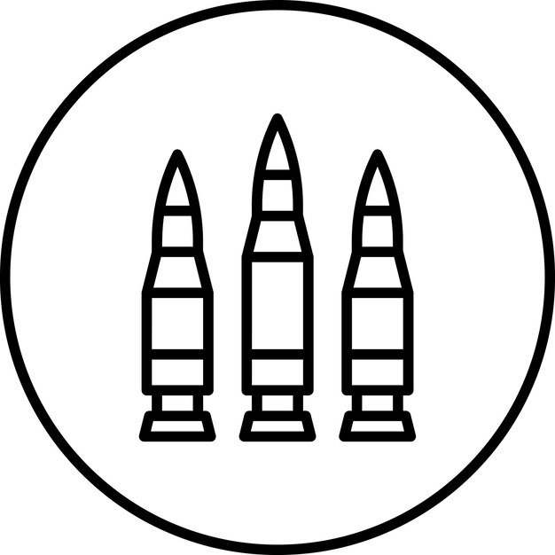 Ilustración del icono vectorial de bala del conjunto de iconos del Oeste Salvaje