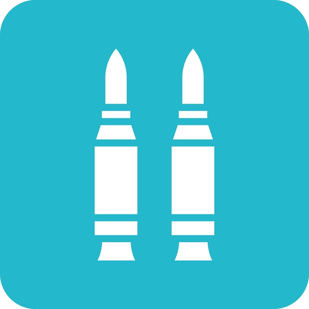 Ilustración del icono vectorial de balas del conjunto de iconos militares