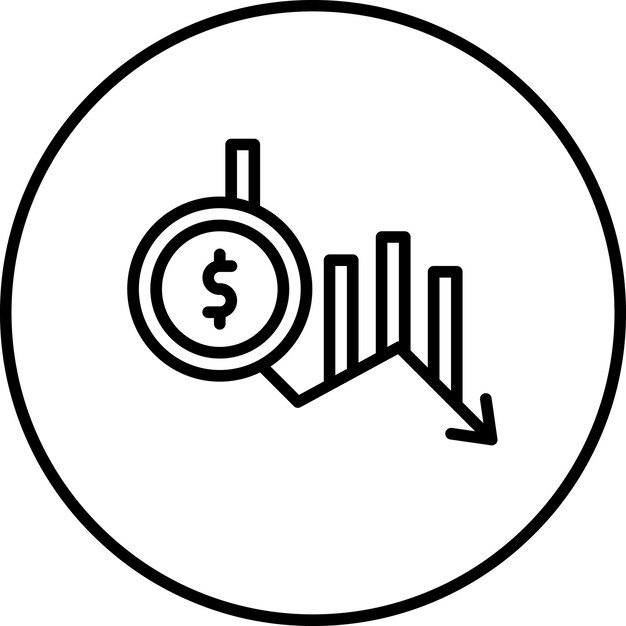 Vector ilustración del icono vectorial de bancarrota del conjunto de iconos de contabilidad