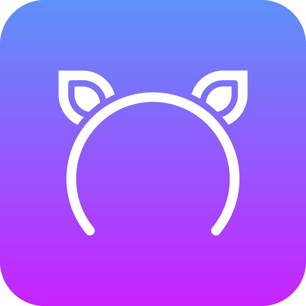 Ilustración del icono vectorial de la banda de la cabeza de cumpleaños del conjunto de iconos del cumpleaños